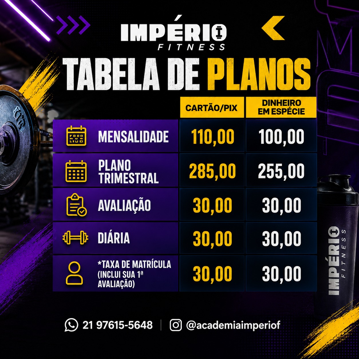 Treino na academia ImperioFit
